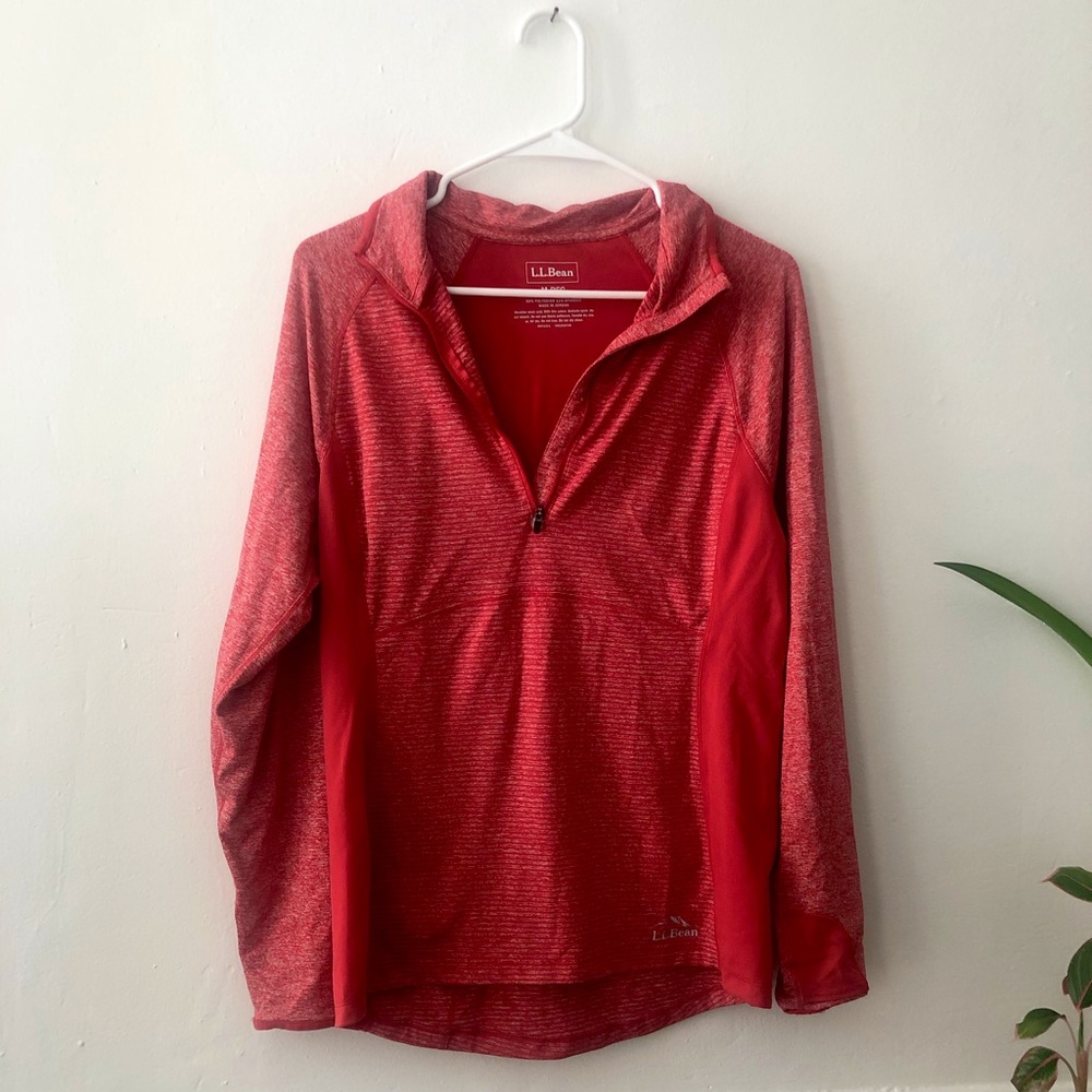 L.L.Bean M Women’s Scarlet Quarter-Zip Pullover